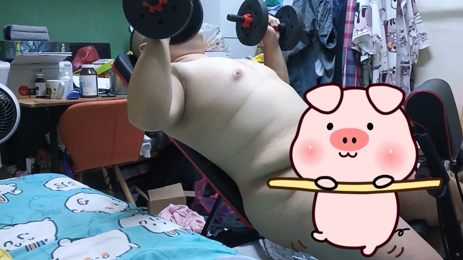 最近入手了啞鈴和啞鈴凳,終於可以在家開始健身了。